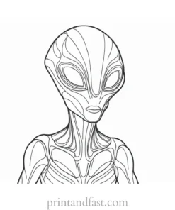 alien coloring page color by number