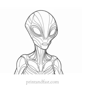 alien coloring page color by number