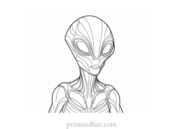 alien coloring page color by number