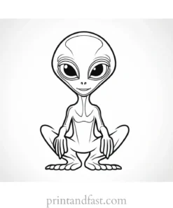 alien coloring page cute