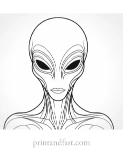 alien coloring page easy