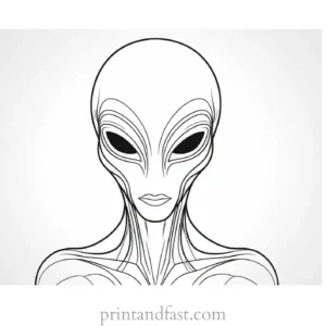 alien coloring page easy