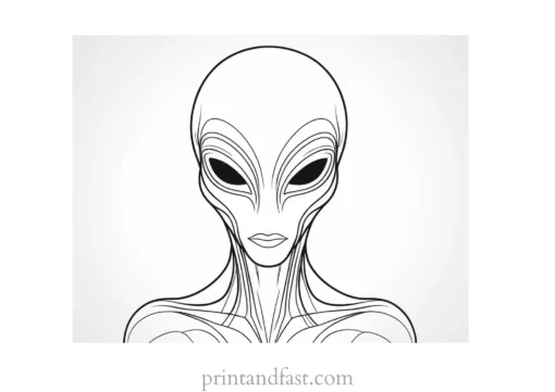 alien coloring page easy