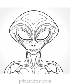 alien coloring page for kids