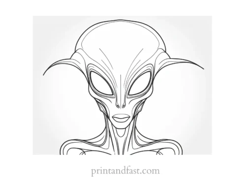 alien coloring page free