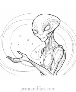 alien coloring page galaxy