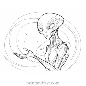 alien coloring page galaxy