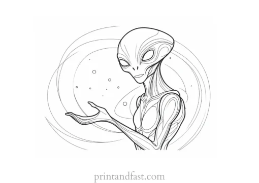 alien coloring page