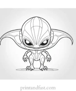 alien coloring page monster