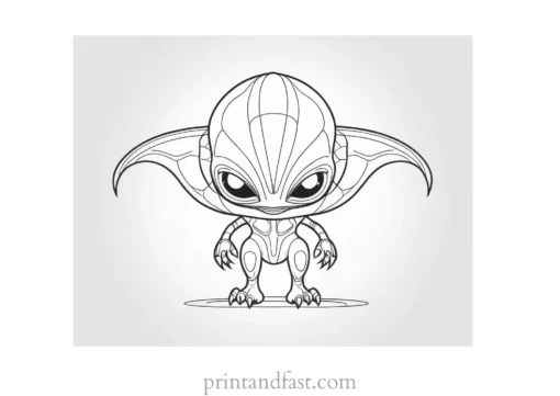 alien coloring page monster