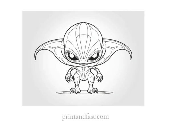 alien coloring page monster