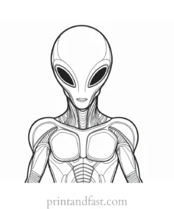 alien coloring page outer space