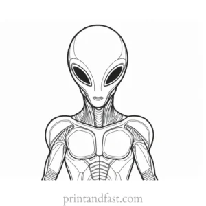 alien coloring page outer space