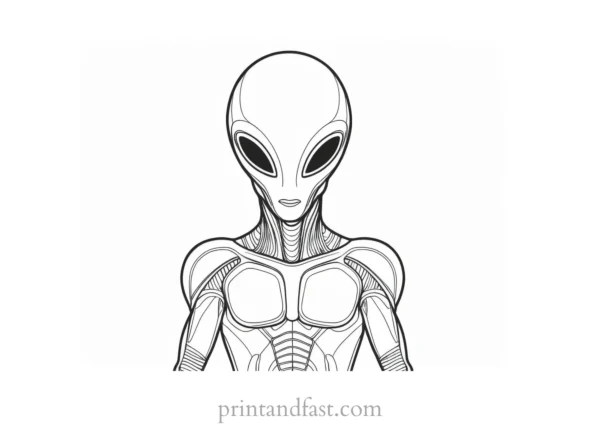 alien coloring page outer space