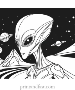 alien coloring page planets