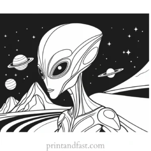 alien coloring page planets