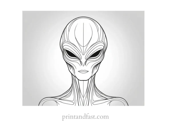 alien coloring page printable