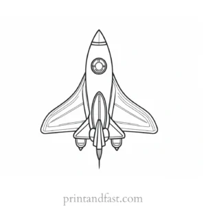 alien coloring page rocket ship