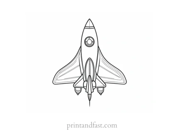 alien coloring page rocket ship