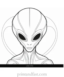 alien coloring page simple