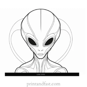 alien coloring page simple