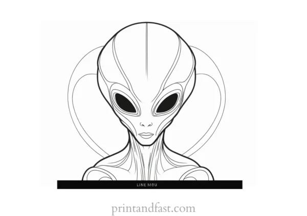 alien coloring page simple