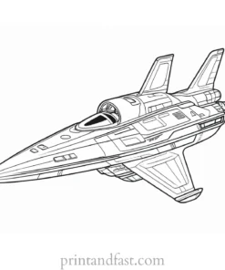 alien coloring page spaceship