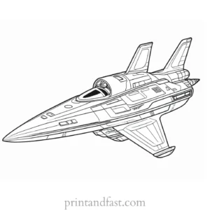 alien coloring page spaceship