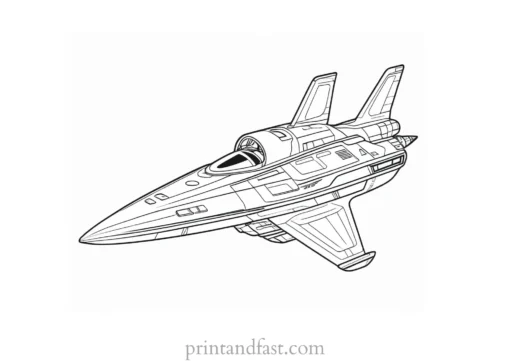 alien coloring page spaceship