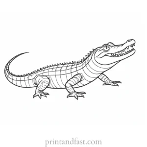 alligator coloring page activity