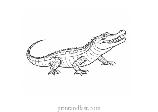 alligator coloring page activity