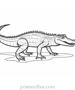 alligator coloring page cartoon