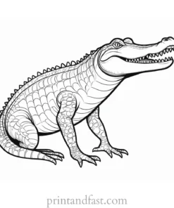 alligator coloring page craft