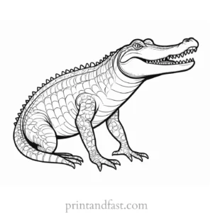 alligator coloring page craft