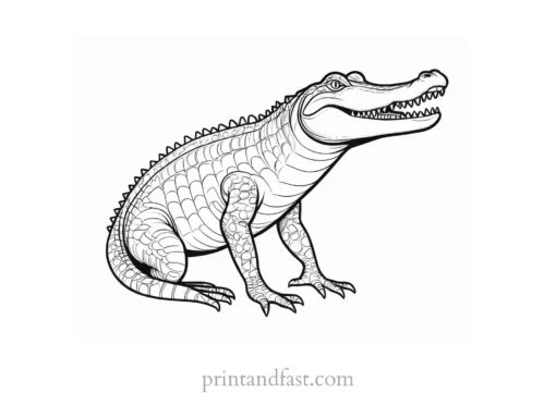 alligator coloring page craft