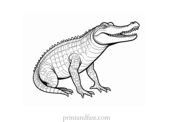 alligator coloring page craft