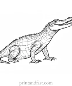 alligator coloring page crayon