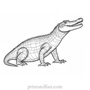 alligator coloring page crayon