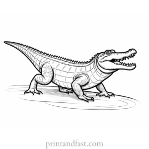 alligator coloring page easy