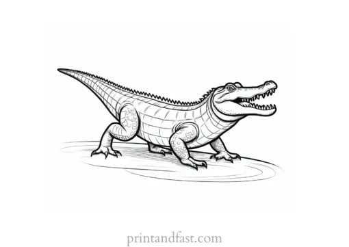 alligator coloring page easy