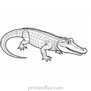 alligator coloring page for kids