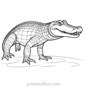 alligator coloring page free