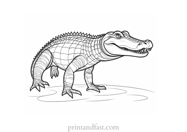 alligator coloring page free