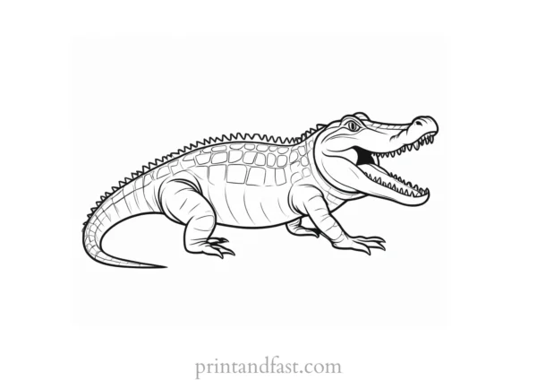 alligator coloring page gator