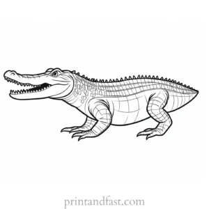 alligator coloring page jungle