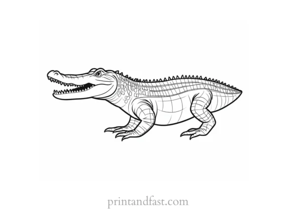 alligator coloring page jungle