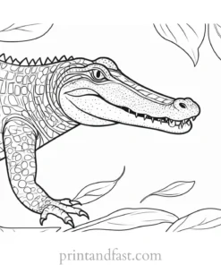 alligator coloring page pattern