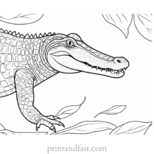 alligator coloring page pattern