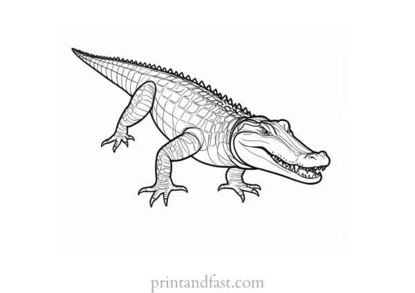 alligator coloring page printable