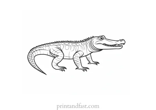 alligator coloring page template